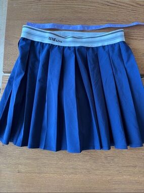 Wilson Blue Pleated Skater Tennis Skirt with White Waistband